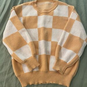 Checkered Knit Sweater - Medium